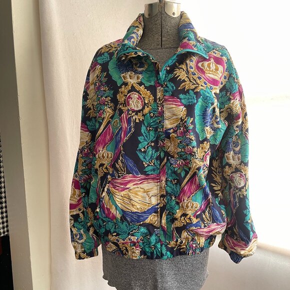 EVR Jackets & Blazers - Vintage EVR baroque print bomber jacket